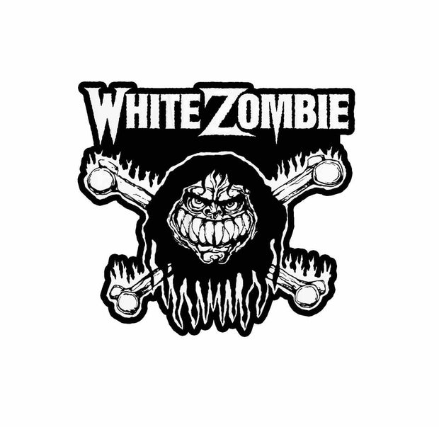 White Zombie Make Them Die Logo Enamel Pin