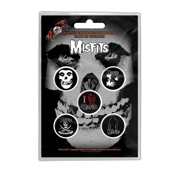 Misfits Skulls Button Pack