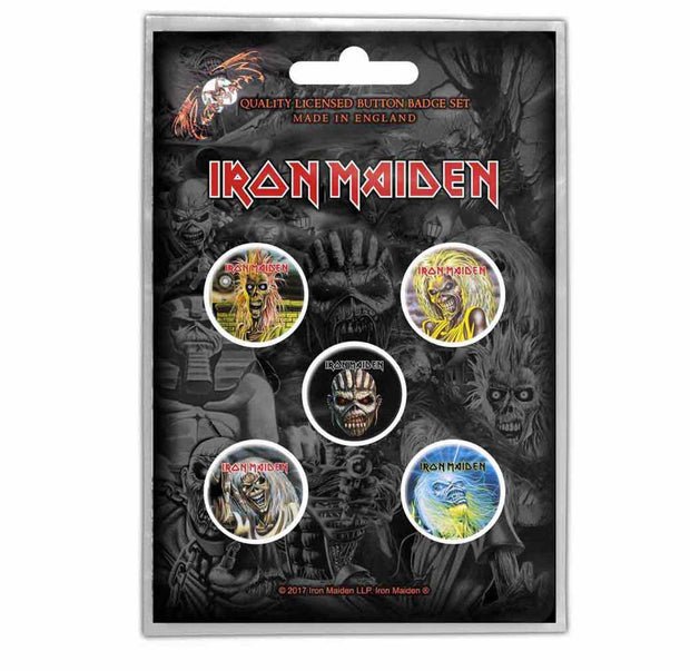 Iron Maiden The Faces of Eddie Button Pack